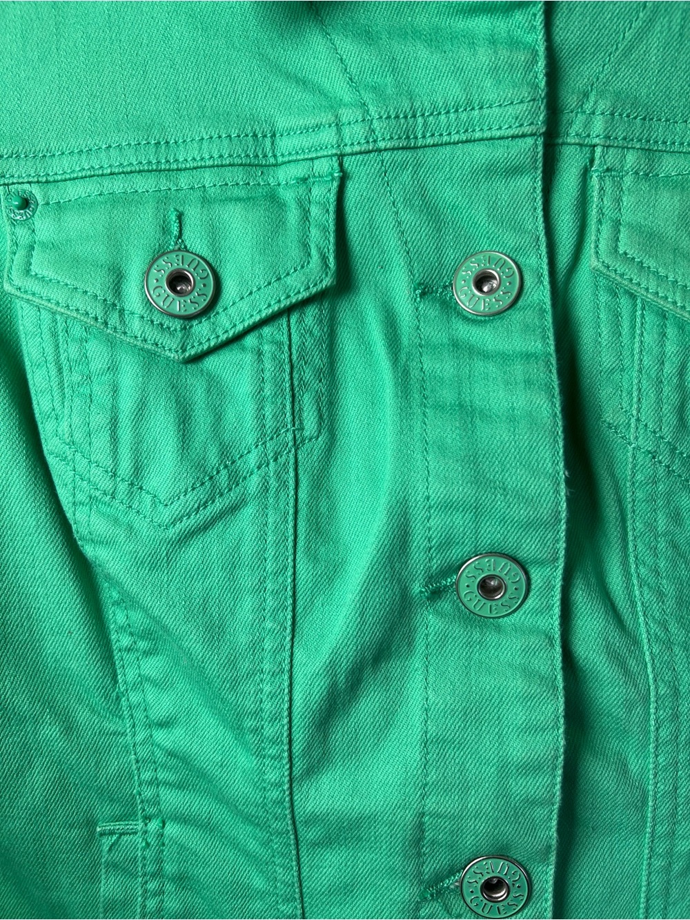 Y2K Guess Women's Small Green Chic Denim Jacket - Picture 4 of 6